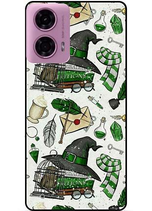 Чехол силиконовый бампер для motorola moto g24 с картинкой слизерин slytherin гарри поттер harry potter