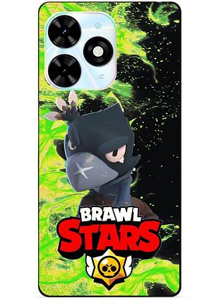 Силіконовий бампер чохол для infinix hot 40 pro (x6837) з героєм бравл ворон