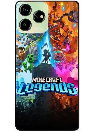 Чехол силиконовый бампер для zte blade v50 design игра майнкрафт minecraft