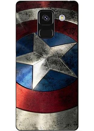 Силіконовий чохол бампер для samsung a8 plus з малюнком капітан америка супергерой marvel