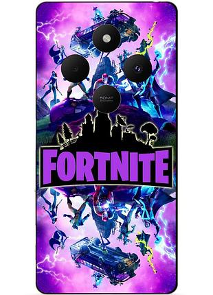 Чехол силиконовый бампер для xiaomi poco c75 с рисунком fortnite marvel фортнайт марвел