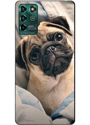 Чехол силиконовый бампер для zte blade v30 vita с рисунком фото мопс