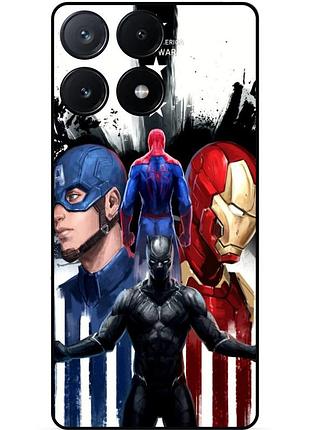 Чехол силиконовый бампер для infinix note 40 pro (x6850) с рисунком marvel марвел человек паук