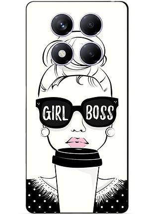 Чехол силиконовый бампер для xiaomi redmi note 14 pro plus 5g с рисунком girl boss