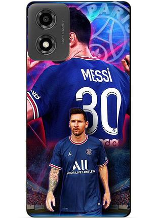 Чехол силиконовый бампер для motorola moto g04 с рисунком месси псж messi