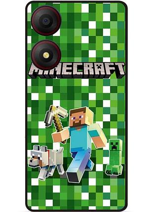 Силіконовий чохол бампер для zte blade a34 стів minecraft кріпер майнкрафт