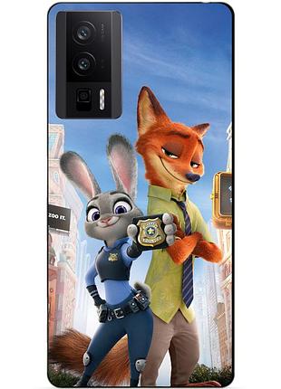 Чехол силиконовый бампер для xiaomi poco f5 pro с рисунком джуди зверополис zootopia
