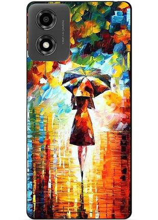 Чехол силиконовый бампер для motorola moto e14 с рисунком прогулка