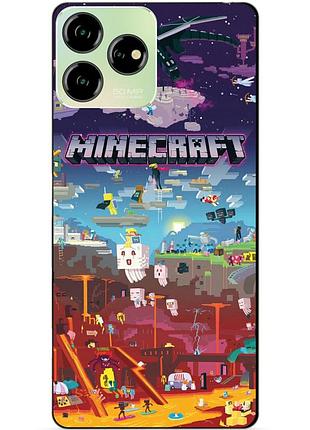 Чехол силиконовый бампер для zte blade v50 design игра minecraft майнкрафт