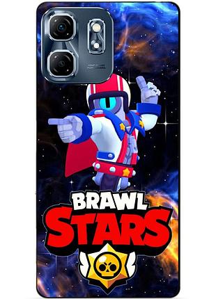 Чехол силиконовый бампер для infinix smart 9 (x6532) с героем космический бравл стью
