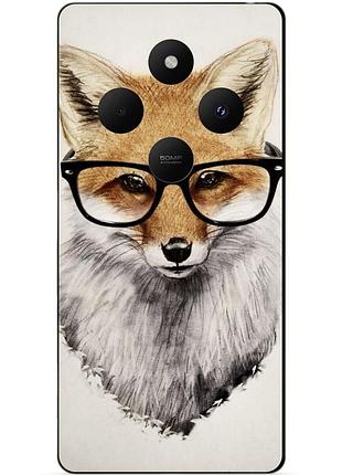 Чехол силиконовый бампер для xiaomi redmi 14c с рисунком лиса