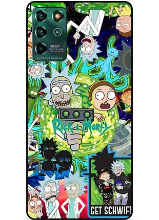 Чехол силиконовый бампер для zte blade v30 vita с рисунком rick and morty рик и морти