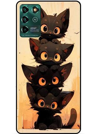 Чехол силиконовый бампер для zte blade v30 vita с рисунком котики
