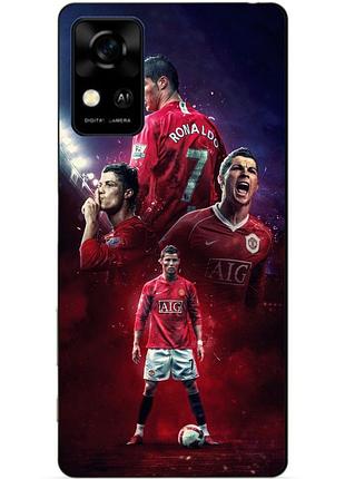 Чехол силиконовый бампер для zte blade a31 с рисунком ronaldo mu роналдо