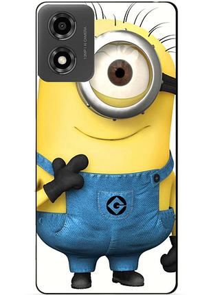 Чехол силиконовый бампер для motorola moto e14 с рисунком миньон кевин minion