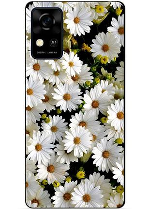 Силіконовий чохол бампер для zte blade a31 з малюнком ромашки квіти
