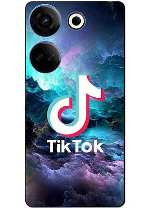 Силіконовий чохол бампер для tecno camon 20 pro з малюнком tik tok тік ток