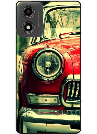 Чехол силиконовый бампер для motorola moto g04 с рисунком ретро авто chevrolet машина