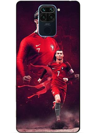 Чехол силиконовый бампер для xiaomi redmi note 9 с рисунком ronaldo португалия роналдо