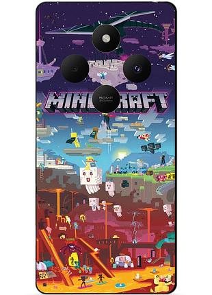 Чехол силиконовый бампер для xiaomi redmi 14c игра minecraft майнкрафт