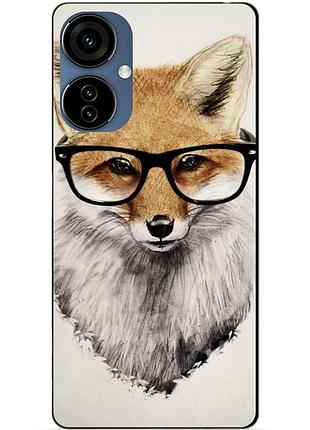 Силиконовый чехол бампер для oppo a3x с рисунком лиса