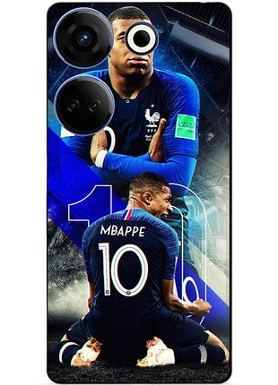Чехол силиконовый бампер для tecno camon 20 pro с рисунком mbappe франция мбаппе