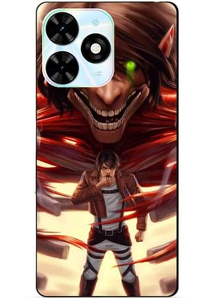 Чехол силиконовый бампер для infinix smart 8 (x6525) с рисунком attack on titan атака титанов