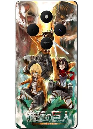 Силіконовий чохол бампер для xiaomi redmi 14c з малюнком атака на титанів attack on titan