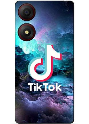 Чехол силиконовый бампер для zte blade a34 с рисунком tik tok тик ток
