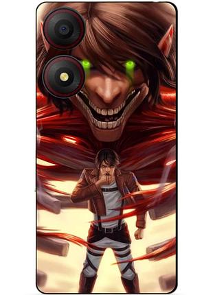 Силіконовий чохол бампер для zte blade a34 з малюнком attack on titan атака титанів