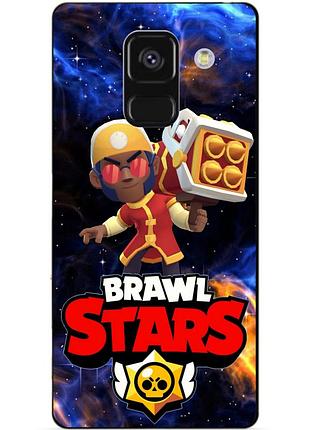 Чехол силиконовый бампер для samsung a8 plus с героем космический бравл брок