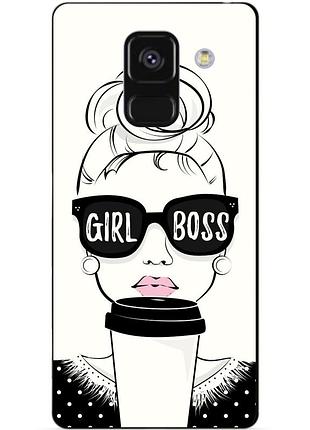 Силіконовий чохол бампер для samsung a8 plus з малюнком girl boss