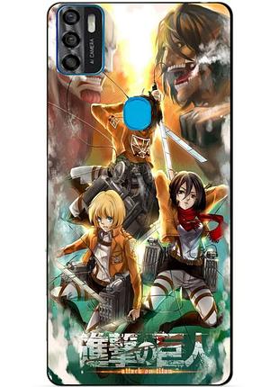Силіконовий чохол бампер для zte blade a7s з малюнком атака на титанів attack on titan