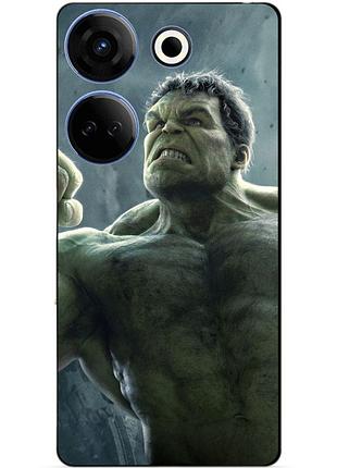 Силіконовий чохол бампер для tecno camon 20 pro з малюнком халк marvel hulk