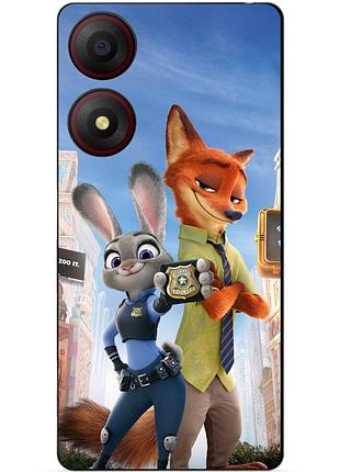 Чехол силиконовый бампер для zte blade a34 с рисунком джуди зверополис zootopia