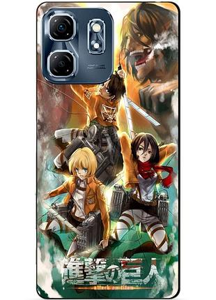 Чехол силиконовый бампер для infinix smart 9 (x6532) с рисунком атака на титанов attack on titan