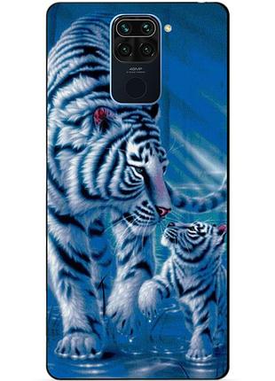 Чехол силиконовый бампер для xiaomi redmi note 9 с рисунком тигры