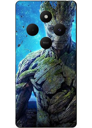 Чехол силиконовый бампер для xiaomi poco c75 с рисунком грут groot стражи галактики