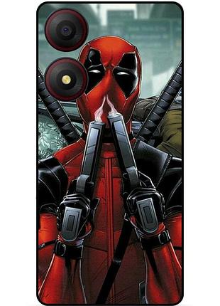 Чехол силиконовый бампер для zte blade a34 с рисунком дэдпул deadpool