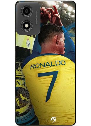 Силіконовий чохол бампер для motorola moto g04 з малюнком ronaldo аль наср роналдо