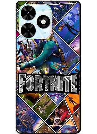 Силіконовий чохол бампер для tecno spark 20 pro з картинкою фортнайт fortnite