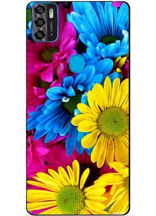 Чехол силиконовый бампер для zte blade a7s с рисунком хризантемы цветы