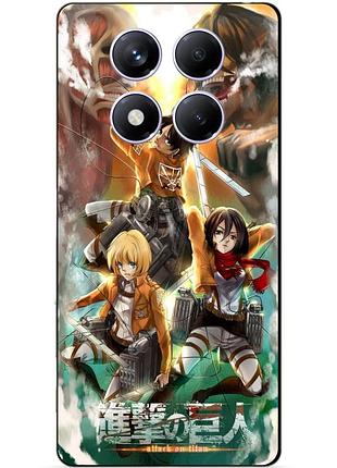 Силіконовий чохол бампер для xiaomi redmi note 14 pro з малюнком атака на титанів attack on titan
