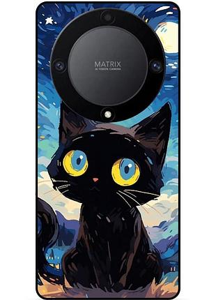Чехол силиконовый бампер для huawei honor magic 6 lite котик звездная ночь ван гог