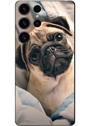 Силіконовий чохол бампер для samsung s23 ultra з малюнком фото мопс