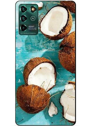 Чехол силиконовый бампер для zte blade v30 vita с рисунком кокосы