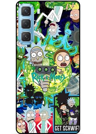 Чехол силиконовый бампер для infinix hot 50 pro (x6881) с рисунком rick and morty рик и морти