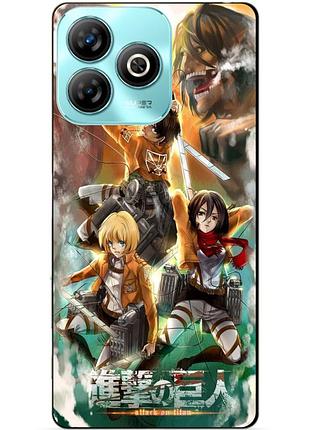 Чехол силиконовый бампер для zte blade a75 с рисунком атака на титанов attack on titan