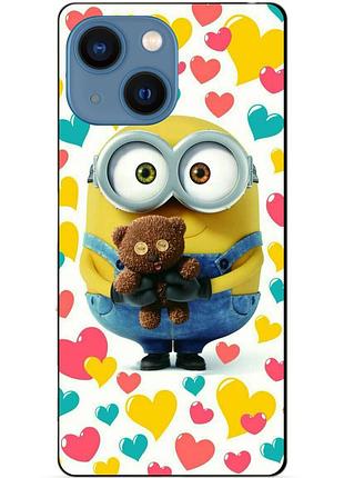 Чехол силиконовый бампер для iphone 14 с рисунком миньон боб minion