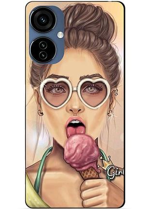 Силиконовый чехол бампер для oppo a40m с рисунком мороженое